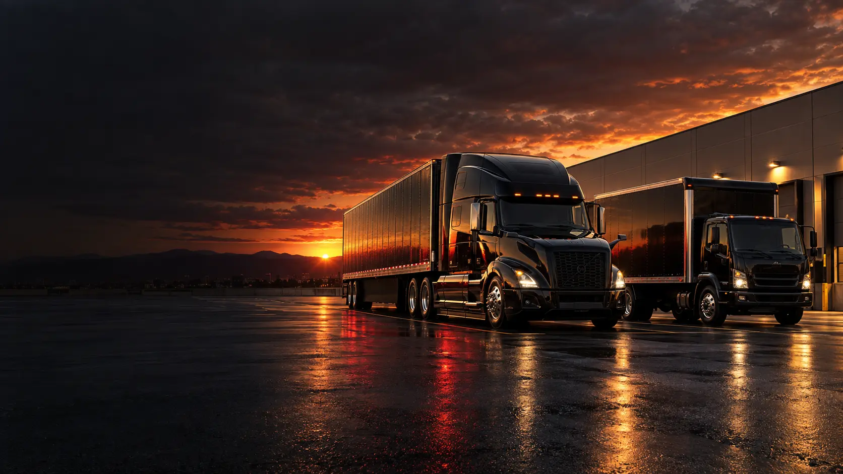 ChasDre Transport black semi-truck and box-truck fleet